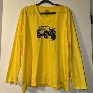 Life Is Good Crusher Tshirt Long Sleeve Women’s size XL Jeep Inventory SALE